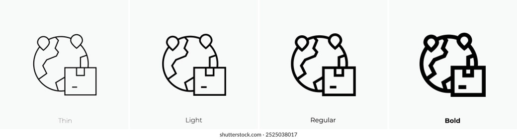 shipping icon. Thin, Light Regular And Bold style design isolated on white background