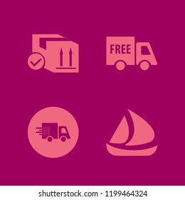 shipping icon. shipping vector icons set ship, parcel box, fast delivery truck and free delivery
