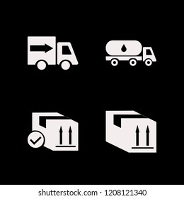 shipping icon. shipping vector icons set parcel box, oil truck and fast delivery truck