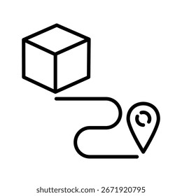 Ilustración del Vector del icono del envío, fondo blanco