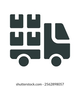 Shipping icon vector illustration. Simple fill style	