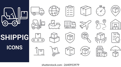 Shipping Icons Collection for Logistics and Delivery Services