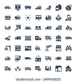 shipping icons. Editable 49 shipping icons. Included icons such as Sale, Shop, Cargo, Commerce, Cargo truck, Supply, Delivery truck, Container. shipping trendy icons for web.