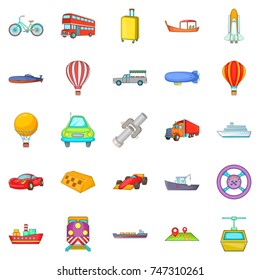 Shipping icons set. Cartoon set of 25 shipping vector icons for web isolated on white background