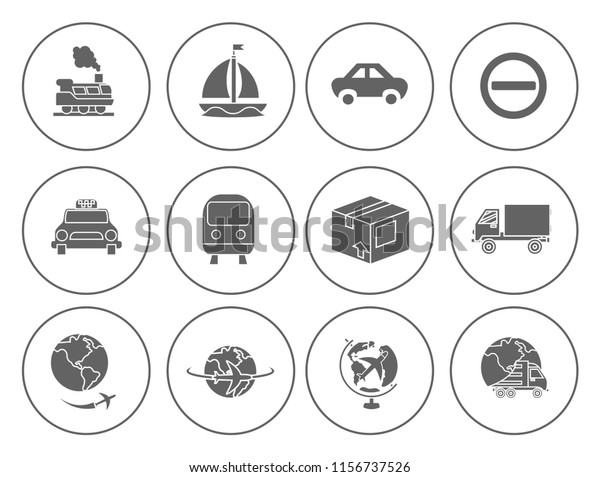 Shipping icons set - delivery illustration -\
transportation sign and\
symbols