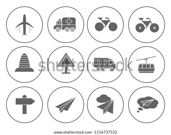 Shipping icons set - delivery illustration -\
transportation sign and\
symbols