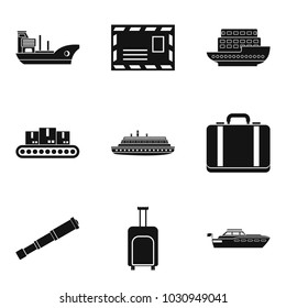 Shipping icons set. Simple set of 9 shipping vector icons for web isolated on white background
