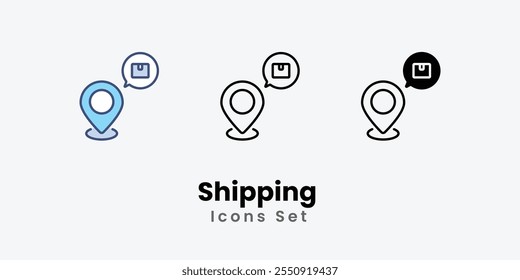 Shipping Icons set thin line and glyph vector icon illustration