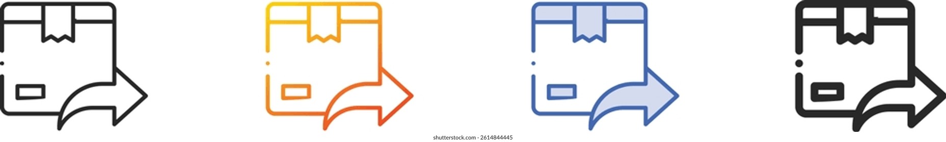 shipping icon.Thin Linear, Gradient, Blue Stroke and bold Style Design Isolated On White Background