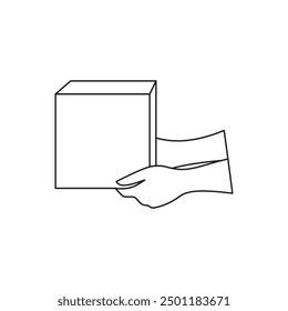 shipping illustration, hand holding the box