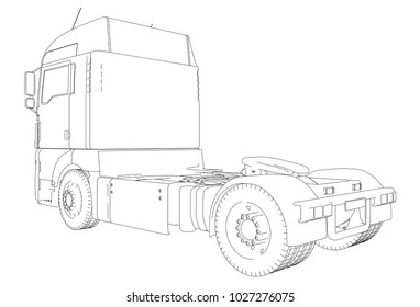 Shipping industry, logistics transportation and cargo freight transport industrial business commercial concept wire-frame. Created illustration of 3d