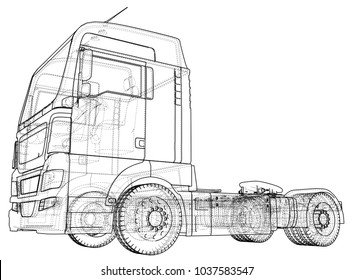 Shipping industry, logistics transportation and cargo freight transport industrial business commercial concept wire-frame. Created illustration of 3d