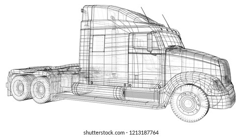 Shipping industry, logistics transportation and cargo freight transport industrial business commercial concept wire-frame. Created illustration of 3d.