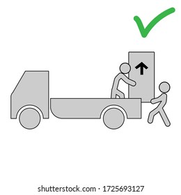diseño de iconos de instrucciones de envío con flechas