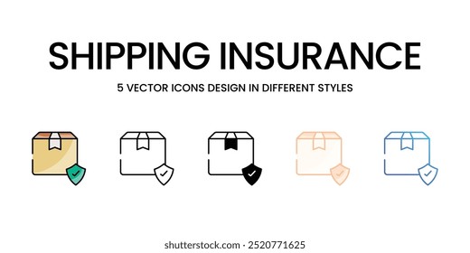 Shipping Insurance vector icons set ready to use for web and mobile app