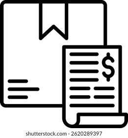 Ilustración vectorial de línea de ícono de Factura de envío