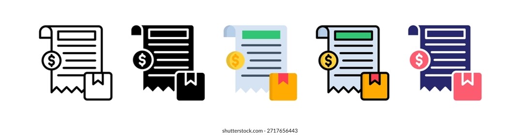 Factura de Envío Icono de Estilo Múltiple Conjunto de Colección..