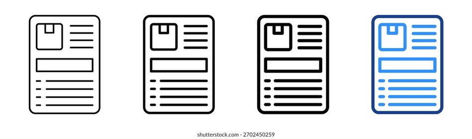 Shipping Label Icon Different Outline Collection Set