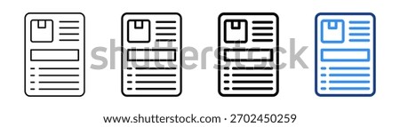 Shipping Label Icon Different Outline Collection Set