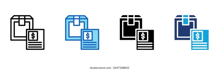 Icono de etiqueta de envío Ilustración vectorial de estilo múltiple