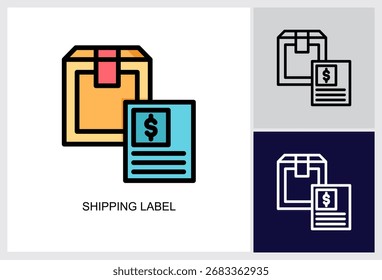 Shipping Label icon Multi Style Vector Illustration