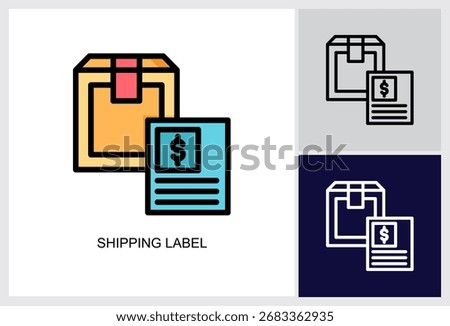 Shipping Label icon Multi Style Vector Illustration