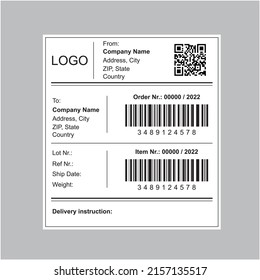 Shipping Label Template Sticker Vector Stock Vector (Royalty Free ...