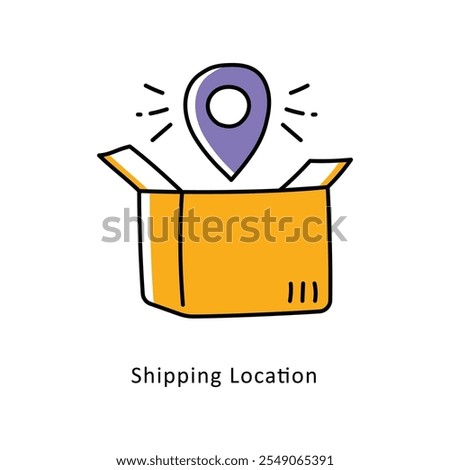 Shipping Location Vector Filled Outline icons style illustration. EPS 10 File