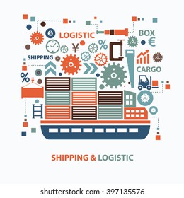 Shipping and logistic concept design on clean background,vector