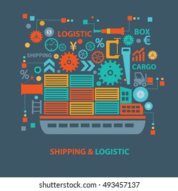 
Shipping and logistic concept design on clean background,clean vector