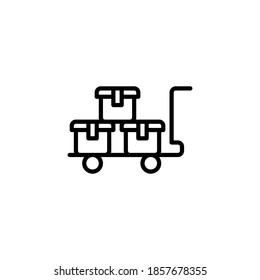 envío, icono logístico o logotipo de color negro vectorial, estilo de contorno.