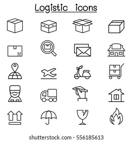 Shipping , Logistics & Delivery icons set in thin line style