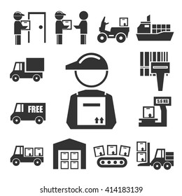 shipping, logistics icon set