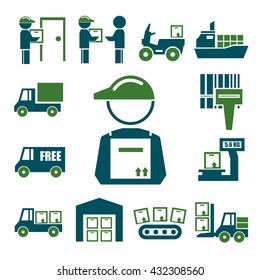 shipping, logistics icon set