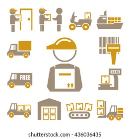 shipping, logistics icon set