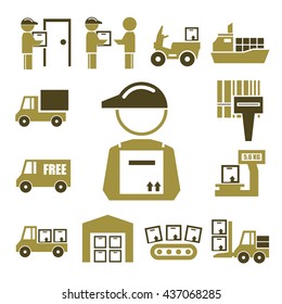 shipping, logistics icon set