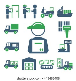 shipping, logistics icon set