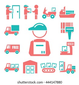 shipping, logistics icon set