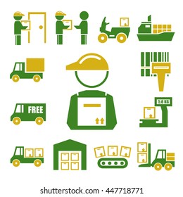 shipping, logistics icon set