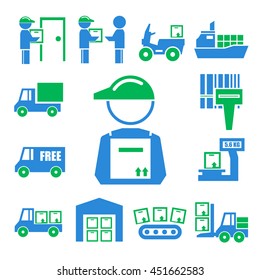 shipping, logistics icon set
