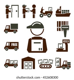shipping, logistics icon set