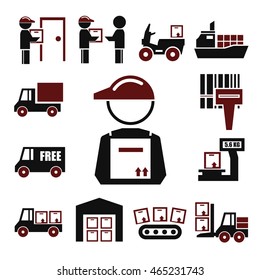 shipping, logistics icon set