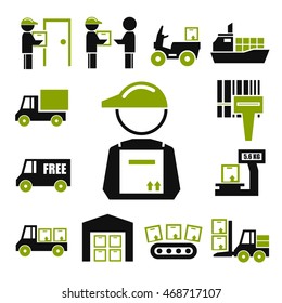 shipping, logistics icon set