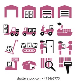 shipping, logistics icon set