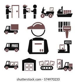 shipping, logistics icon set