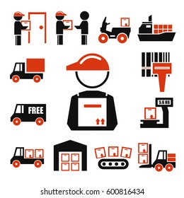 shipping, logistics icon set
