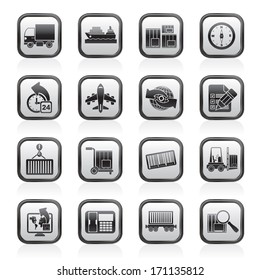 shipping and logistics icons - vector icon set