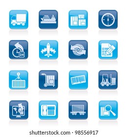 shipping and logistics icons - vector icon set