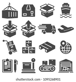 Shipping and Logistics Icons with White Background