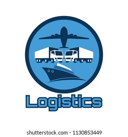 shipping logistics logo, vector illustration